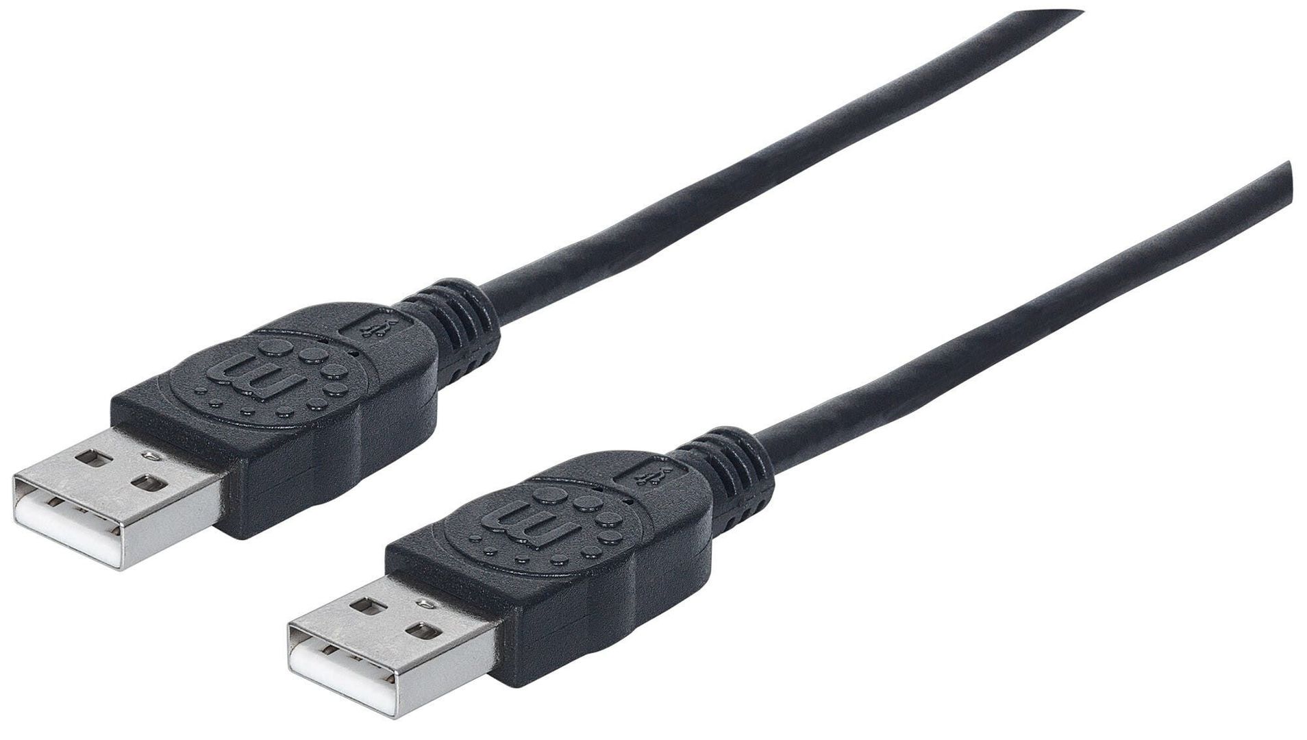 Manhattan USB-A to USB-A Cable. 1m. Male to Male. 480 Mbps (USB 2.0). - Image 1
