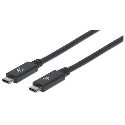 Manhattan USB-C to USB-C Cable. 1m. Male to Male. Black. 10 Gbps (USB