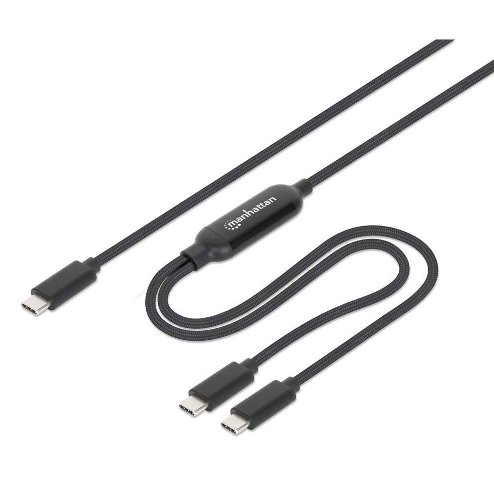 Manhattan Dual USB-C to USB-C Charging Cable. 100W. 2m. Male to Two Ma - Image 1