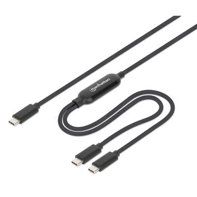Manhattan Dual USB-C to USB-C Charging Cable. 100W. 2m. Male to Two Ma