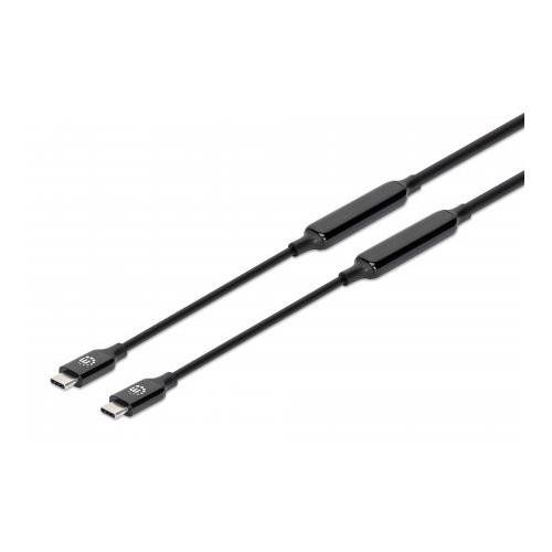 Manhattan USB-C to USB-C Cable. 3m. Active. Male to Male. Black. 10 Gb - Image 1