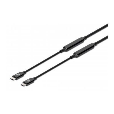 Manhattan USB-C to USB-C Cable. 3m. Active. Male to Male. Black. 10 Gb