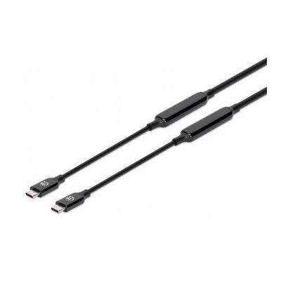Manhattan USB-C to USB-C Cable. 5m. Active. Male to Male. Black. 10 Gb