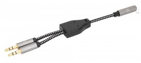 Manhattan Headset Adapter Cable with Stereo Audio Y-Splitter. 3.5mm. A