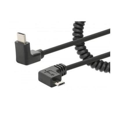Manhattan USB-C to Micro-USB Cable. 1m. Male to Male. Black. 480 Mbps