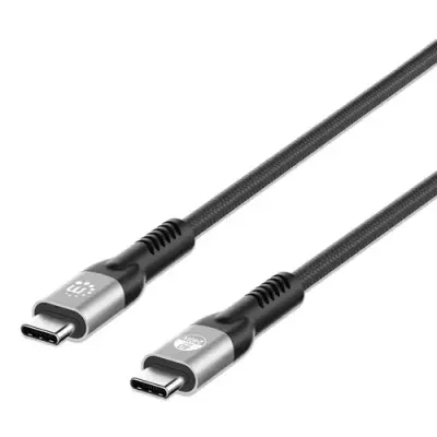 Manhattan Fast USB-C to USB-C Cable (240W). 2m. 240W Laptop Charging + - Thumbnail 3