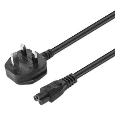 Manhattan Mains Power Cord/Cable. UK 3-pin plug to C5 Female (cloverle - Thumbnail 2