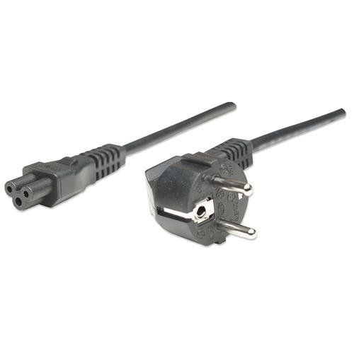 Manhattan Power Cord/Cable. Euro 2-pin (CEE 7/4) plug to C5 Female (cl - Image 1