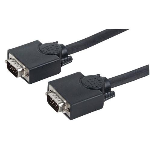 Manhattan VGA Monitor Cable (with Ferrite Cores). 20m. Black. Male to - Image 1