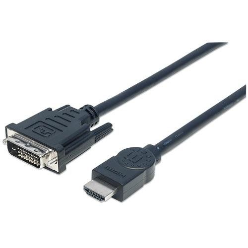 Manhattan HDMI to DVI-D 24+1 Cable. 3m. Male to Male. Black. Dual Link - Image 1
