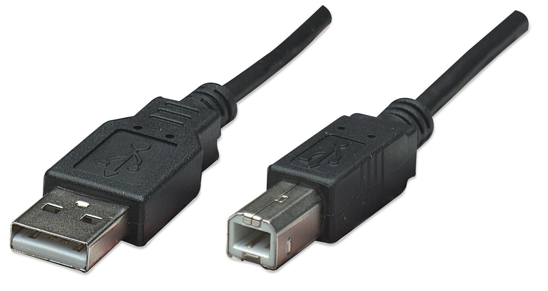 Manhattan USB-A to USB-B Cable. 0.5m. Male to Male. 480 Mbps (USB 2.0) - Image 1