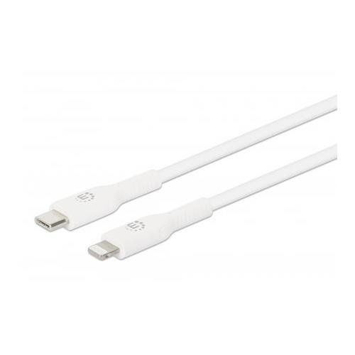 Manhattan USB-C to Lightning Cable. Charge & Sync. 0.5m. White. Fo - Image 1