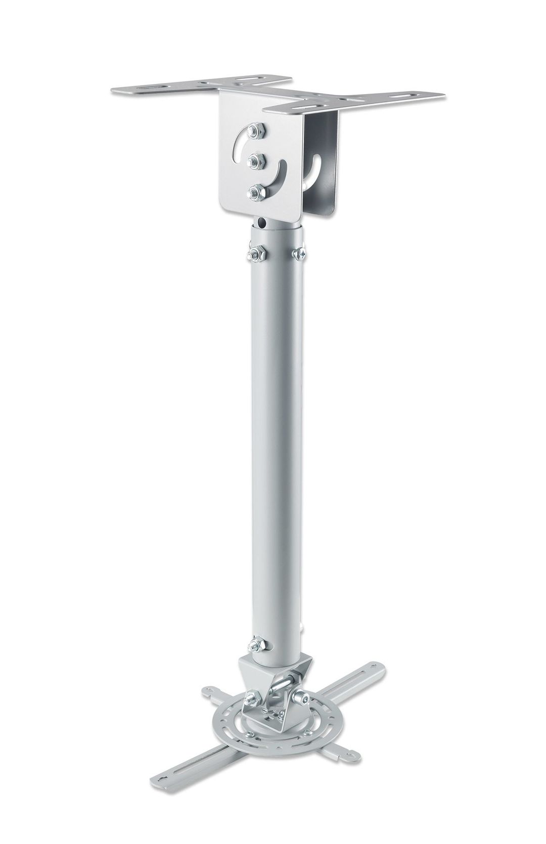 Manhattan Projector Mount Ceiling Universal Tilt & Swivel Height Range: 57 to 82cm Max 20kg Silver Lifetime Warranty - Image 1