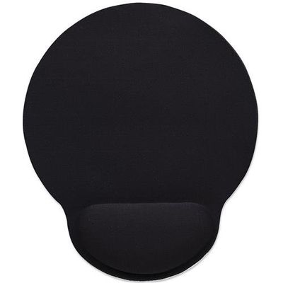 Manhattan Wrist Gel Support Pad and Mouse Mat. Black. 241 × 203 × 40 m