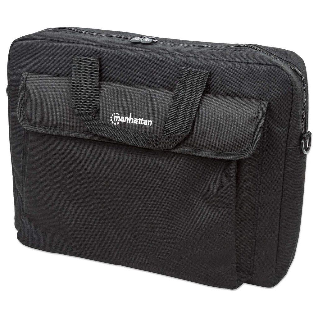 Manhattan London Laptop Bag 15.6" Top Loader Black LOW COST Accessories Pocket Shoulder Strap (removable) Cheaper alternative to Targus TAR300 Notebook Case Three Year Warranty - Image 1