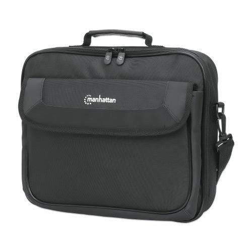 Manhattan Cambridge Laptop Bag 14.1". Clamshell Design. Black. LO - Image 1
