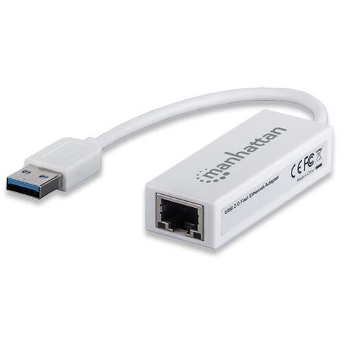 Manhattan USB-A Fast Ethernet Adapter. 10/100 Mbps Network. 480 Mbps ( - Image 1