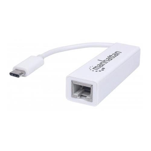 Manhattan USB-C to Gigabit (10/100/1000 Mbps) Network Adapter. White. - Image 1