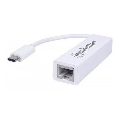 Manhattan USB-C to Gigabit (10/100/1000 Mbps) Network Adapter. White.