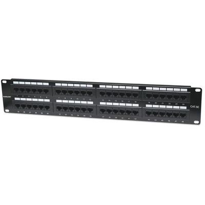 Intellinet Patch Panel. Cat5e. UTP. 48-Port. 2U. Black