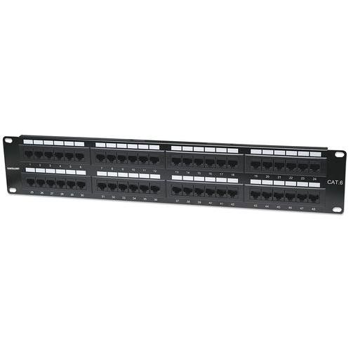 Intellinet Patch Panel. Cat6. UTP. 48-Port. 2U. Black - Image 1