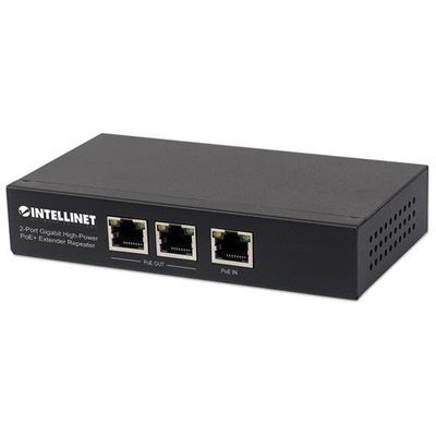 Intellinet 2-Port Gigabit High-Power PoE+ Extender Repeater. IEEE 802.