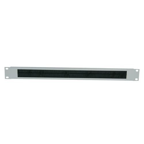 Intellinet 19" Cable Entry Panel. 1U. with Brush Insert. Grey - Image 1