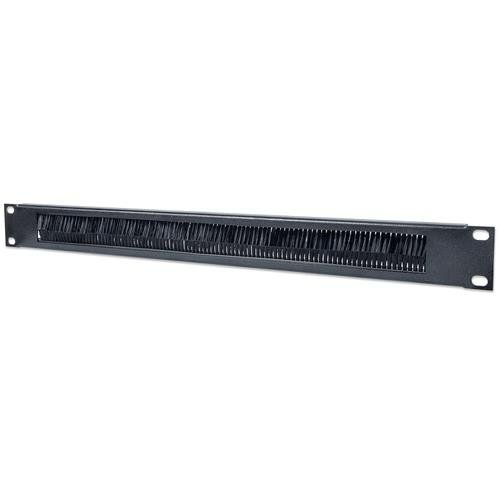 Intellinet 19" Cable Entry Panel. 1U. with Brush Insert. Black - Image 1