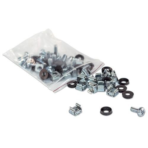 Intellinet Cage Nut Set (100 Pack). M6 Nuts. Bolts and Washers. Suitab - Image 1