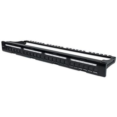 Intellinet Patch Panel. Blank. 1U. 24-Port. Black