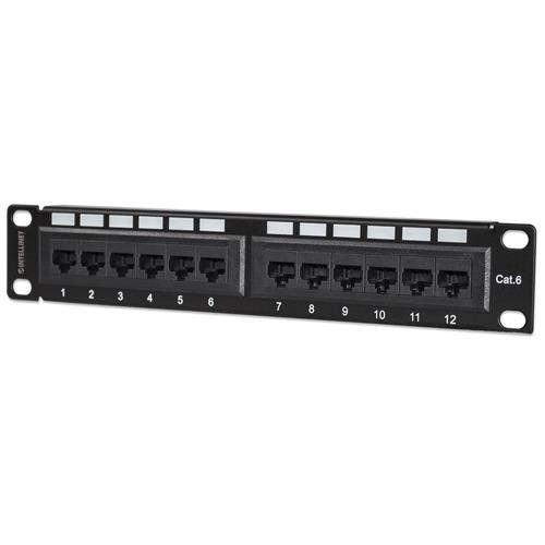 Intellinet Patch Panel. Cat6. 10". UTP. 1U. 12-Port. Black - Image 1