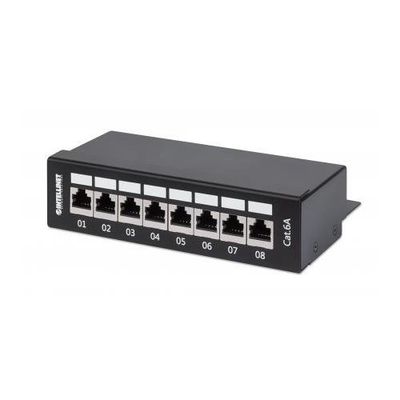 Intellinet Patch Panel. Cat6a. FTP. 8-Port. Desktop. Shielded. 90° Top