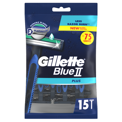 Gillette Blue II Plus Disposable Razors x15