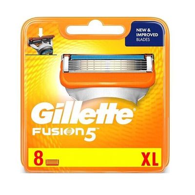 Gillette Fusion5 XL Razor Blades 8 Pack in Orange