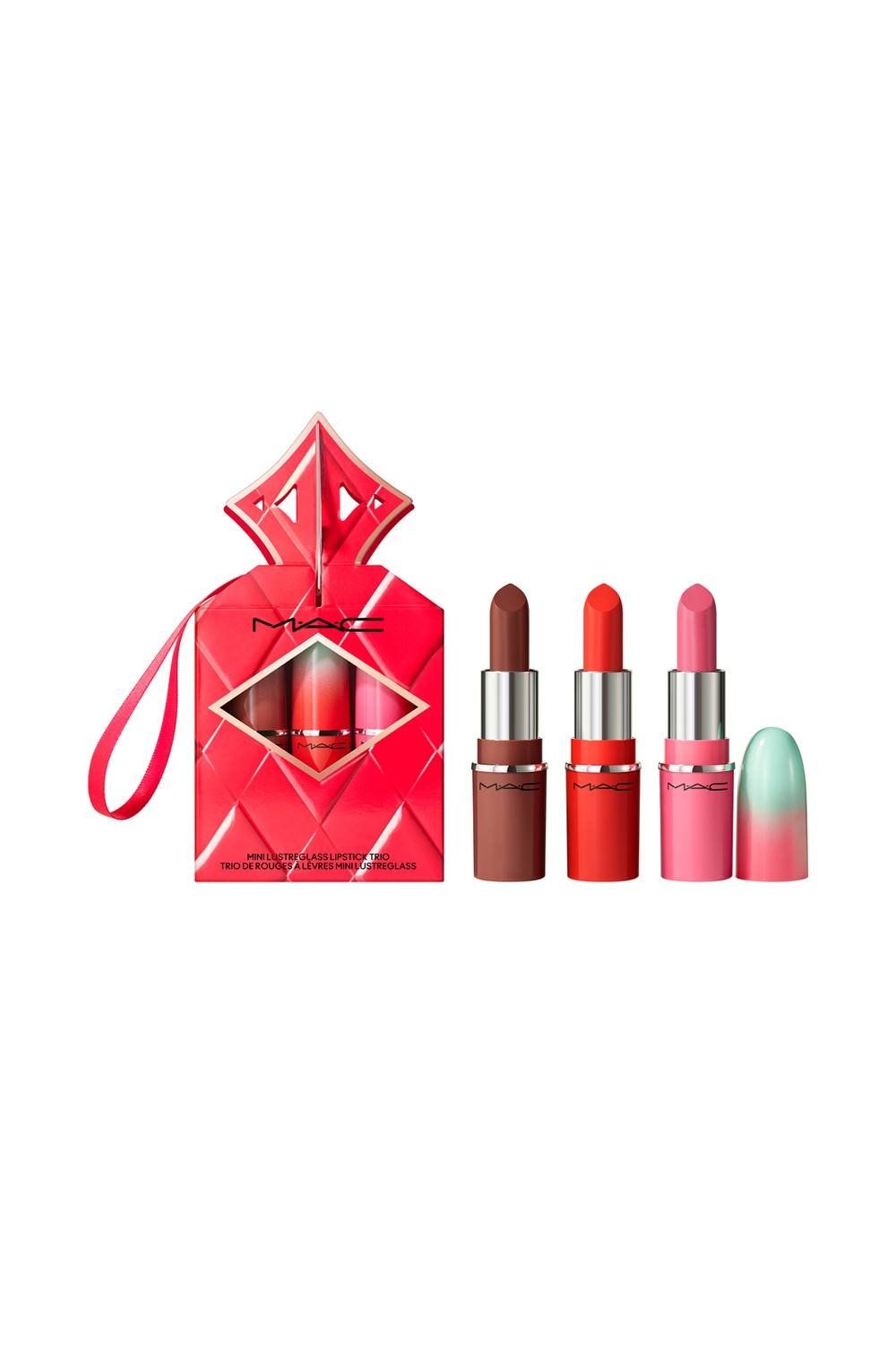 MAC Cosmetics Women's Wildest Gleams Bright Mini Lustreglass Lip Trio Gift Set - Image 1