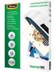 Fellowes A4 Glossy 100 Micron Laminating Pouch - 100 pack - Image 1