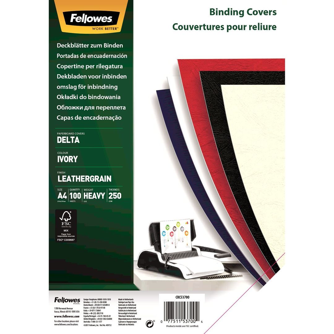Fellowes 5370004 binding cover A4 Paper Ivory 100 pc(s) - Image 1