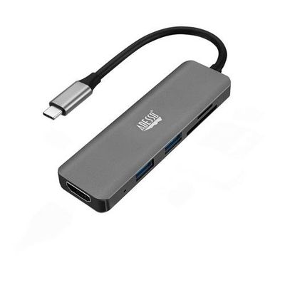 Adesso AUH-4020 laptop dock/port replicator Thunderbolt 3 Aluminium