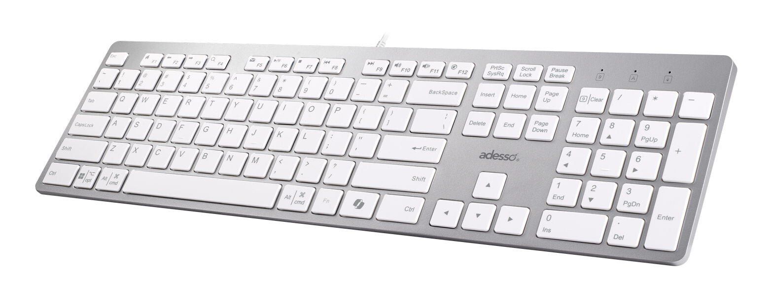 Adesso AKB-730UW keyboard Home/Office USB QWERTY UK International Whit - Image 1