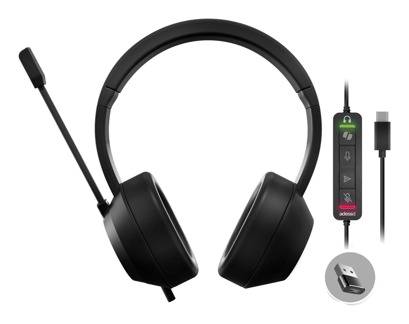 Adesso Xtream P7 Headset Wired Head-band Calls/Music USB Type-A Black - Image 1