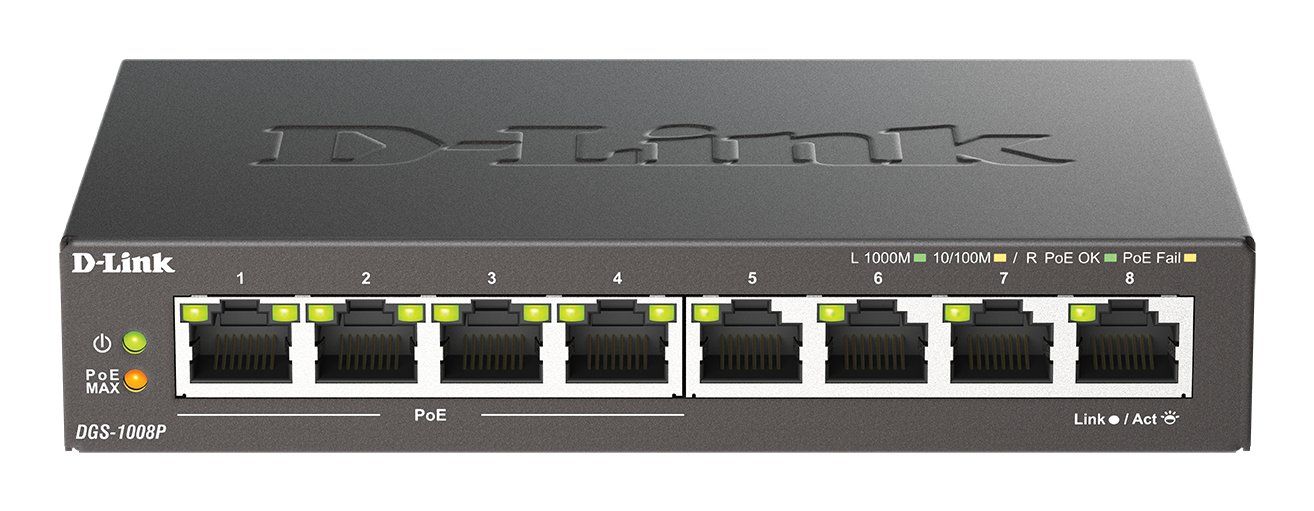 D-Link 8-Port Gigabit PoE Unmanaged Desktop Switch - Image 1