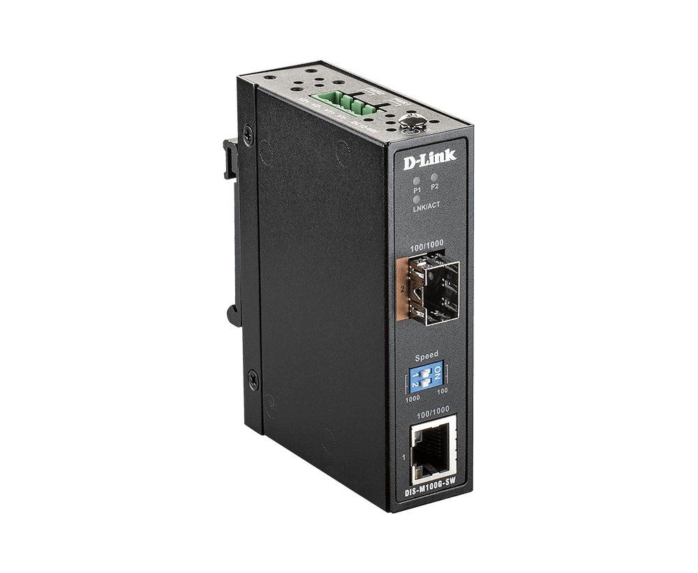 D-Link 100/1000 Mbps to SFP Industrial Media Converter with -40 to 70 °C operating range - Image 1