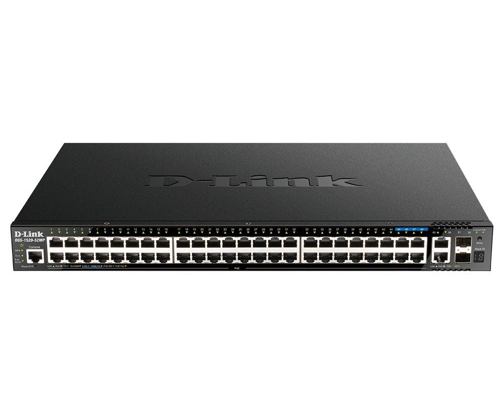 D-Link 48-Port Gigabit Stackable POE+ Smart Managed Switch with 2 x 10GBase-T & 2 x 10G SFP+ - Image 1