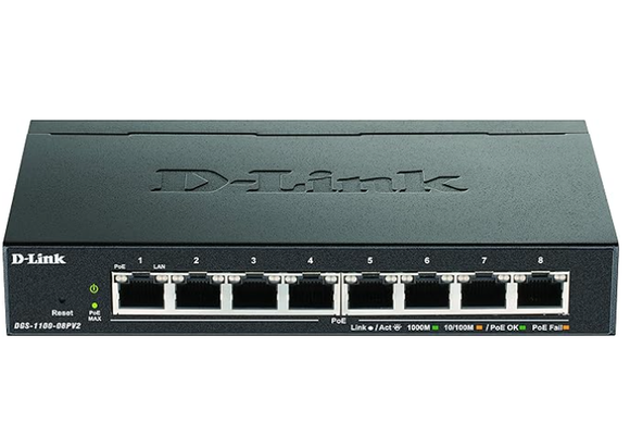 D-Link DGS-1100-08PV2 Managed L2/L3 Gigabit Ethernet (10/100/1000) Pow