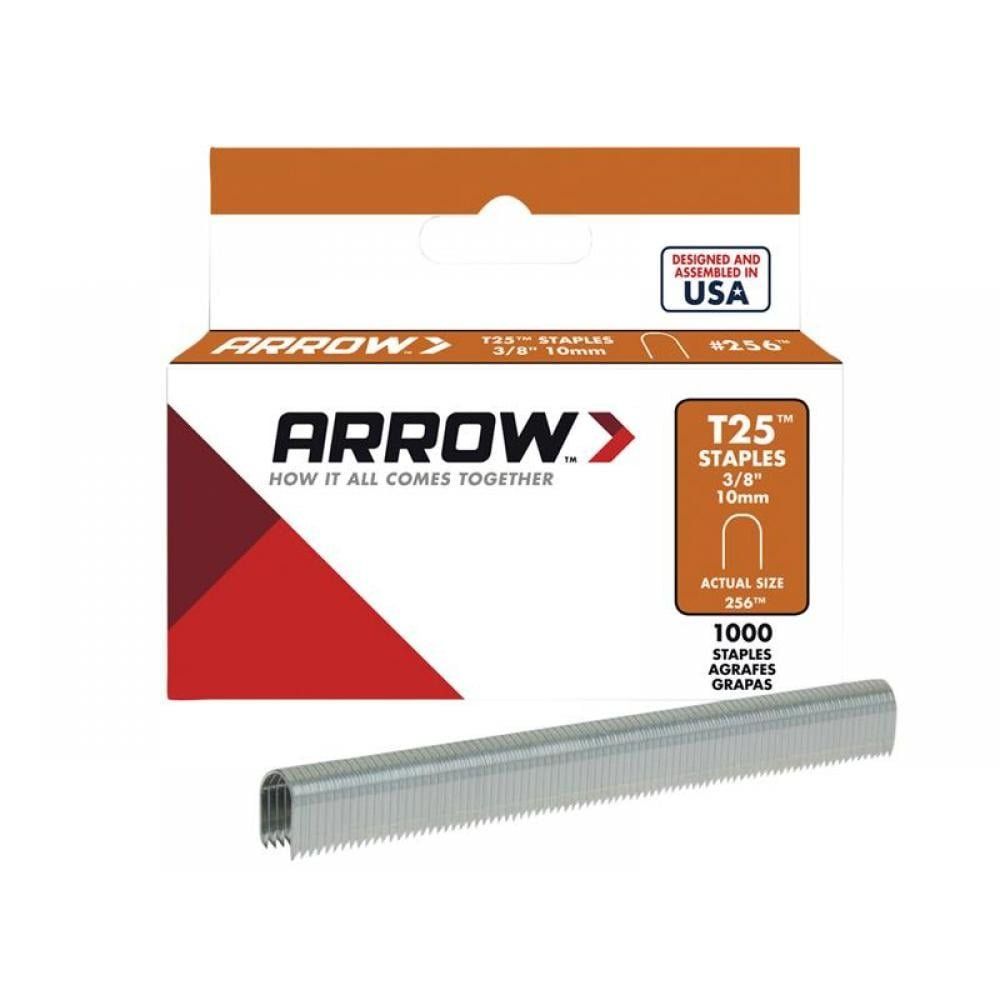 ARROW T25 Staples 10mm (3/8In) Box 1000 - Grey - Image 1