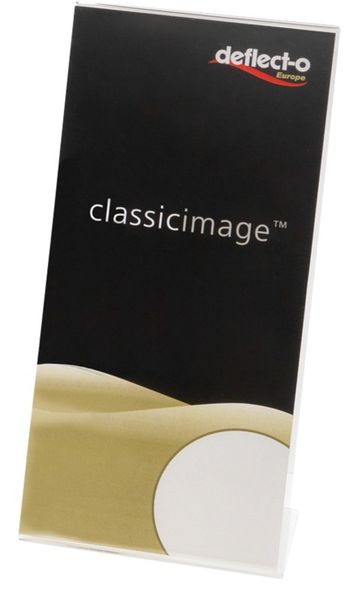 Deflecto 1/3 A4 Portrait Slanted Literature Display Sign Holder Crysta
