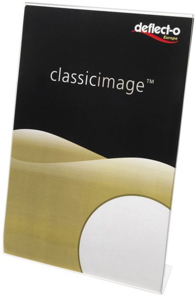 Deflecto A3 Portrait Slanted Literature Display Sign Holder Crystal Cl