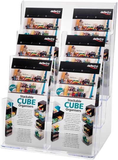 Deflecto 77401 literature rack 6 shelves Transparent