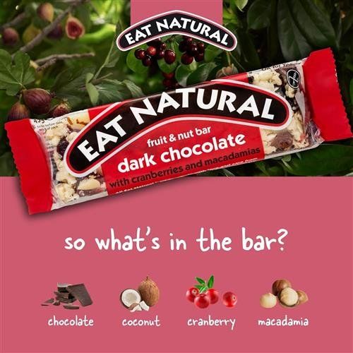 Eat Natural Dark Chocolate Fruit & Nut Gluten Free Bar 40g (Pack 1 - Image 1