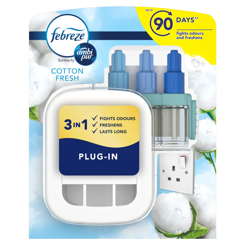Febreze 3Volution Air Freshener Starter Kit Cotton Fresh 20ML - Image 1